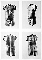 Harappa male torso, polished stone, possibly circa 2300-1750 BCE.[43][44]