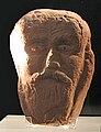 Sculpture of a man's head, found at Peel Castle, now in Manx Museum