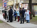 Image 17Orthodox priest Libor Halík with a group of followers. Halík has been chanting daily for over five years against abortion via megaphone in front of a maternity hospital in Brno, Moravia. (from Freedom of speech by country)