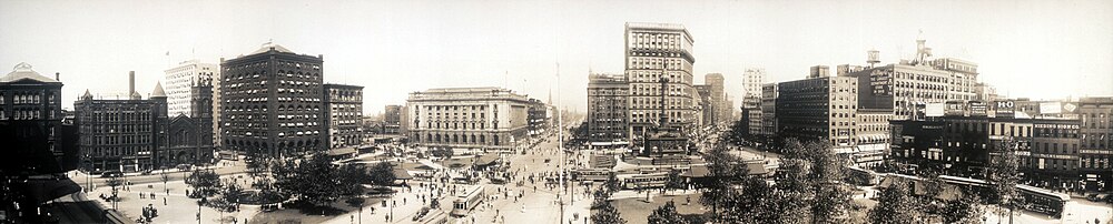 1912'de Cleveland Public Square'in panoroması