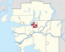 Location of Port Moody in Metro Vancouver