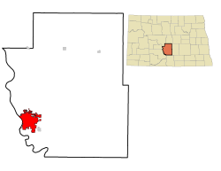 Location within Burleigh County in North Dakota