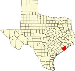 Brazoria County na mapě Texasu