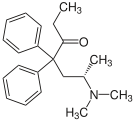 Chemical structure of dextromethadone.