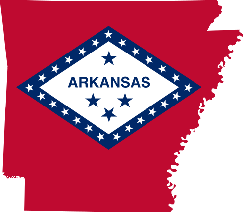 Fichier:Flag-map of Arkansas.svg