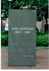 Memorial stone of the author Jack Kerouac in the city of Lowell, Mass. (États-Unis)