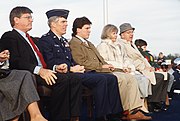 1988. Martin at Johnson AFB with U.S. Senator Jesse Helms (right)