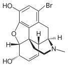 Chemical structure of 1-bromocodeine.