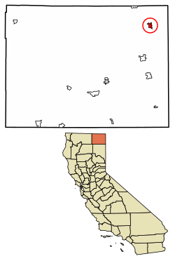 Location of Fort Bidwell in Modoc County, California.