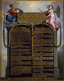 An illustration of the Declaration of the Rights of Man and of the Citizen