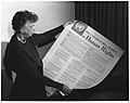 Image 1Eleanor Roosevelt and the Universal Declaration of Human Rights (1948)—Article 19 states that "Everyone has the right to freedom of opinion and expression; this right includes freedom to hold opinions without interference and to seek, receive and impart information and ideas through any media and regardless of frontiers." (from Freedom of speech)