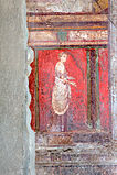 The bright vermilion murals in the Villa of Mysteries in Pompeii (before 79 AD) were painted with ground and powdered cinnabar, the most expensive red pigment of the time.