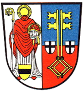 Saint Denis has two halos in the coat of arms of Krefeld