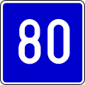 Recommended speed (80 km/h)