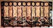 Folding screen; circa 1690; lacquered wood and paper; Calouste Gulbenkian Museum, Lisbon