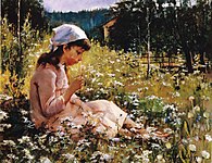 「牧草地の少女」(1887)