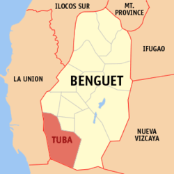 Map of Benguet with Tuba highlighted