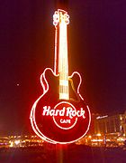 A massive guitar at the Hard Rock Cafe in New Delhi, India