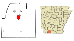 Location in Columbia County and the state of آرکانزاس