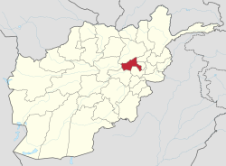 Map of Afghanistan with Parwan highlighted