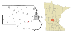Location of Cold Spring within Stearns County, Minnesota