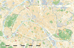 The location of the American Cathedral on a map of Paris