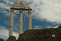 Another view of the three columns of the Temple of Castor and Pollux
