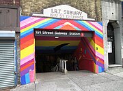 Tunnel entrance as seen in 2015 with newly painted murals
