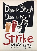 Poster advertising the Student strike of 1970.