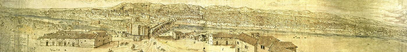 Panoramics of Córdoba as drawn by Anton van den Wyngaerde in 1567