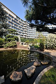 UNESCO Headquarters in Paris - The Garden of Peace (or Japanese Garden) in Spring.