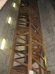Wooden helical stairs in the tower of Salisbury Cathedral, England