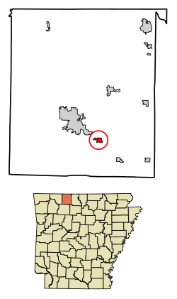 Location of Bellefonte in Boone County, Arkansas.