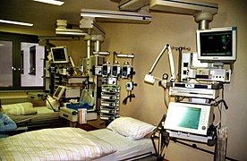 An intensive care unit (ICU) within a hospital