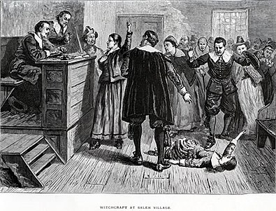 Illustrazione del 1876 che rappresenta il processo di Mary Walcott