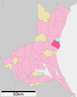 Location of Hitachinaka in Ibaraki Prefecture
