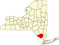 Map of Njujork highlighting Orange County