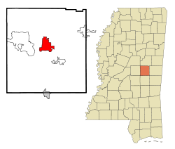 Location of Philadelphia, Mississippi