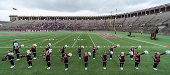 Cheerleaders in Harvard Stadium, 2019