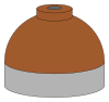 Illustration of cylinder shoulder painted brown for helium