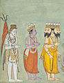 Shiva (left), Vishnu (middle), and Brahma (right)