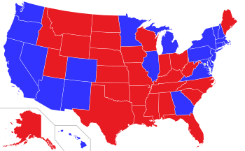 Map of the last Senate election in each state