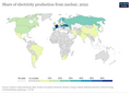Image 56Share of electricity production from nuclear, 2022 (from Nuclear power)