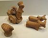 Miniature Votive Images or Toy Models from Harappa, ca. 2500. Hand-modeled terra-cotta figurines with polychromy.
