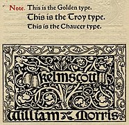 Fontes de caractères Golden, Troy et Chaucer (1897).
