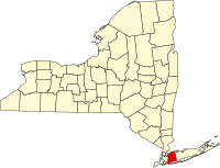 Map of Njujork highlighting Nassau County