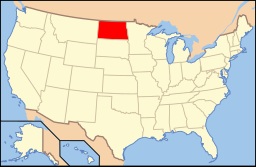 North Dakotas läge i USA