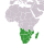 Map indicating Southern Africa