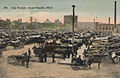 Postcard showing city market in Grand Rapids, Michigan, about 1910