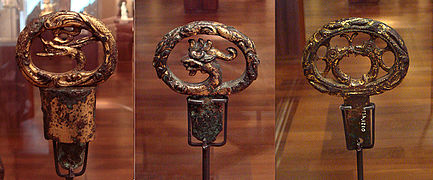Sword hilts, end of the Kofun period, Japan, 6th century. Musée Guimet.